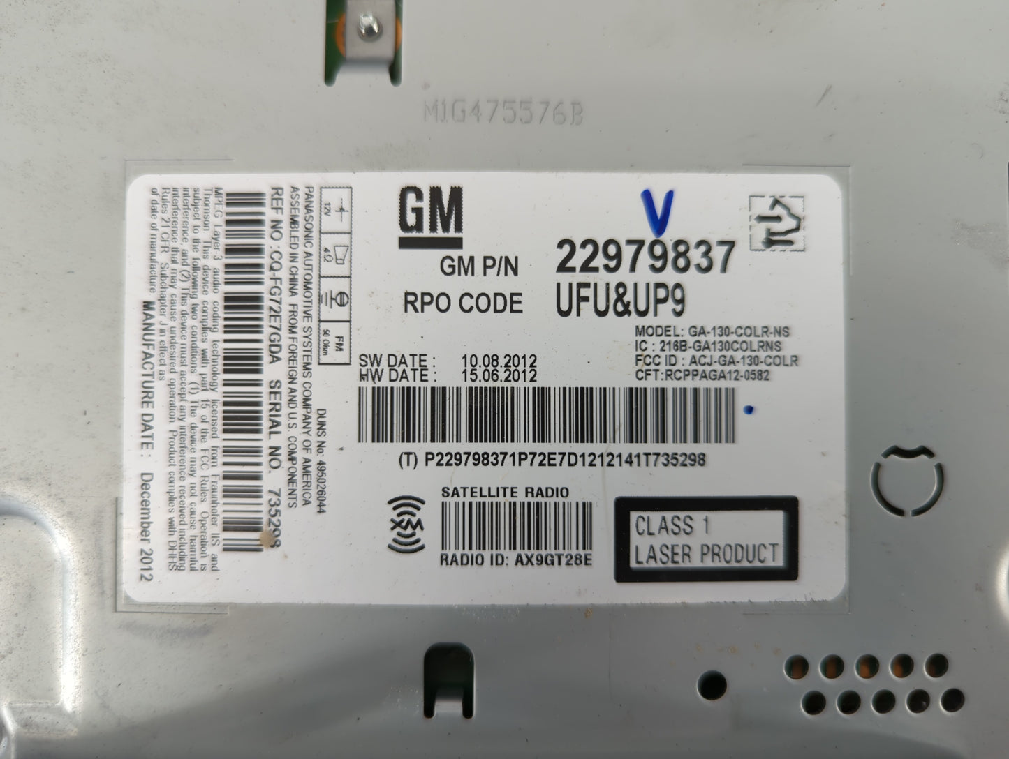 2013-2013 Buick Verano Am Fm Cd Player Radio Receiver - Oemusedautoparts1.com