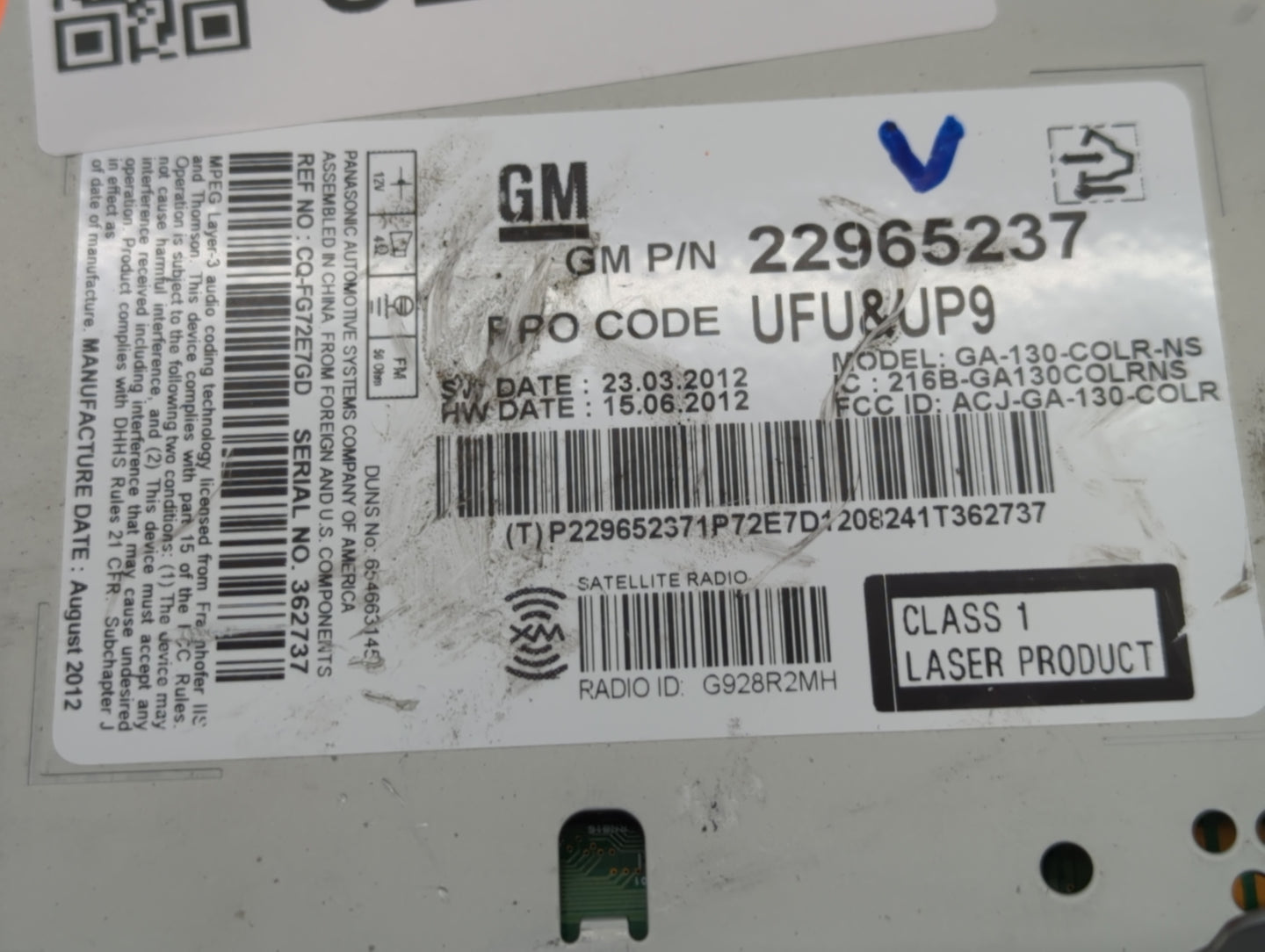 2013-2013 Buick Verano Am Fm Cd Player Radio Receiver - Oemusedautoparts1.com