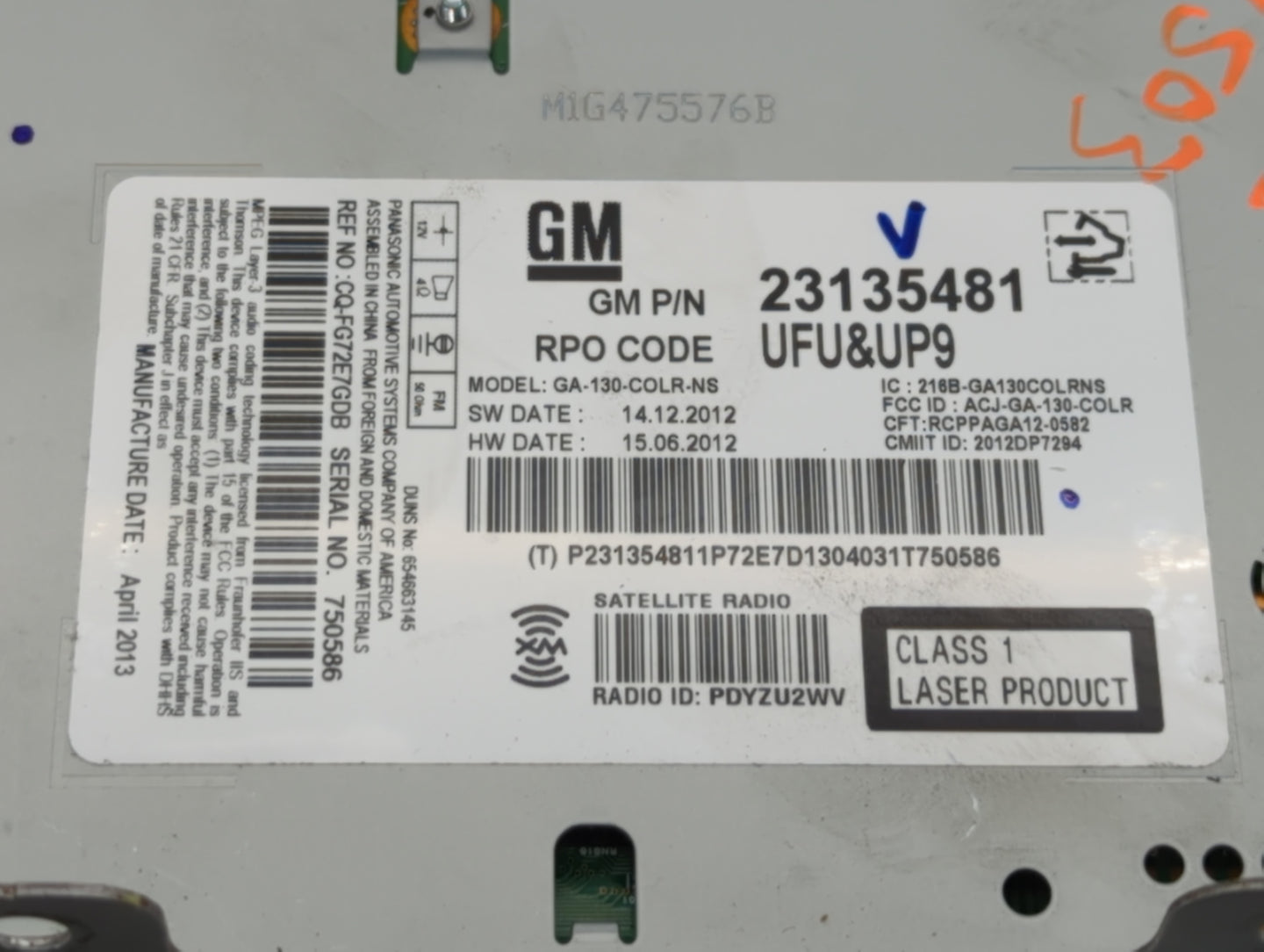2013-2013 Buick Verano Am Fm Cd Player Radio Receiver - Oemusedautoparts1.com