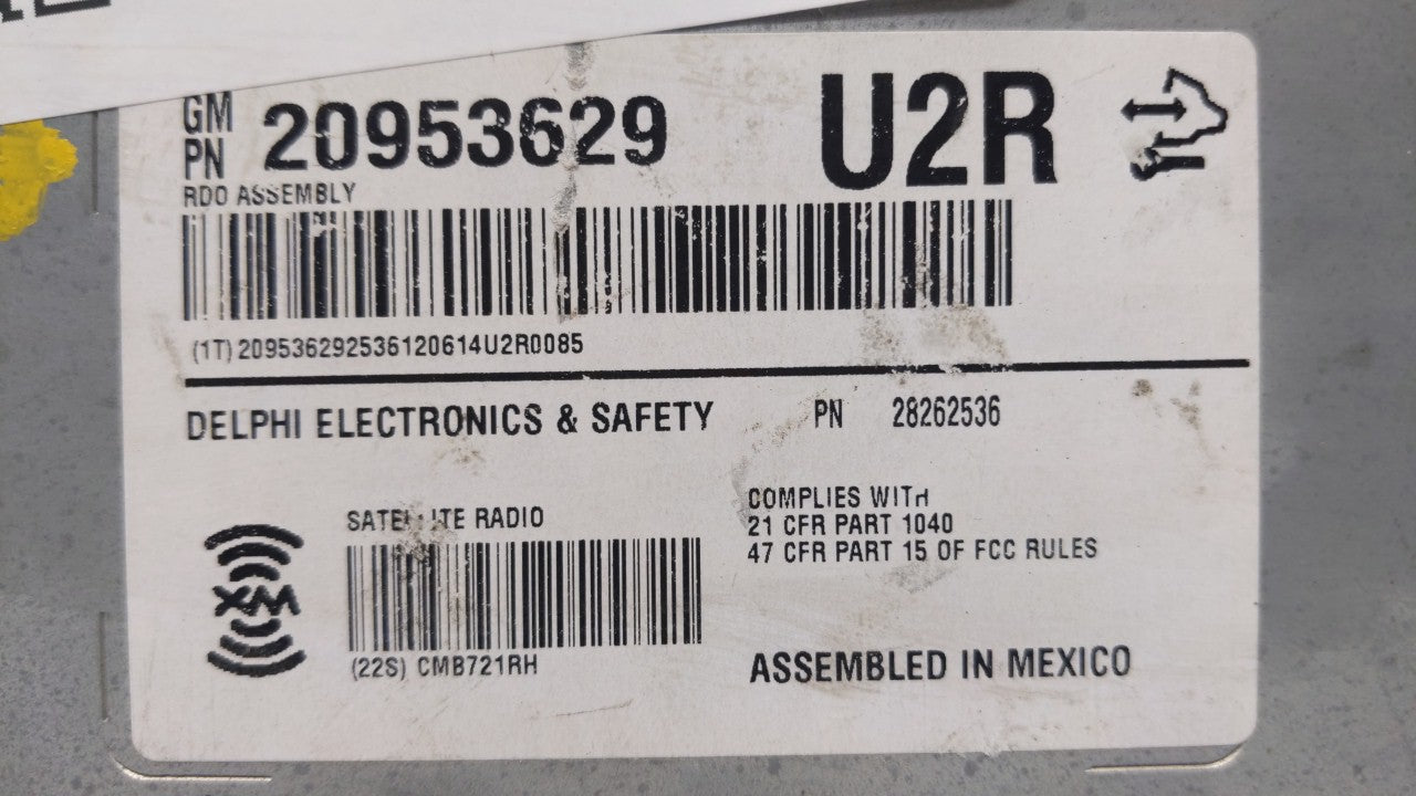 2008-2014 Cadillac Cts Radio AM FM Cd Player Receiver Replacement P/N:20953630 20953629 Fits OEM Used Auto Parts - Oemusedau