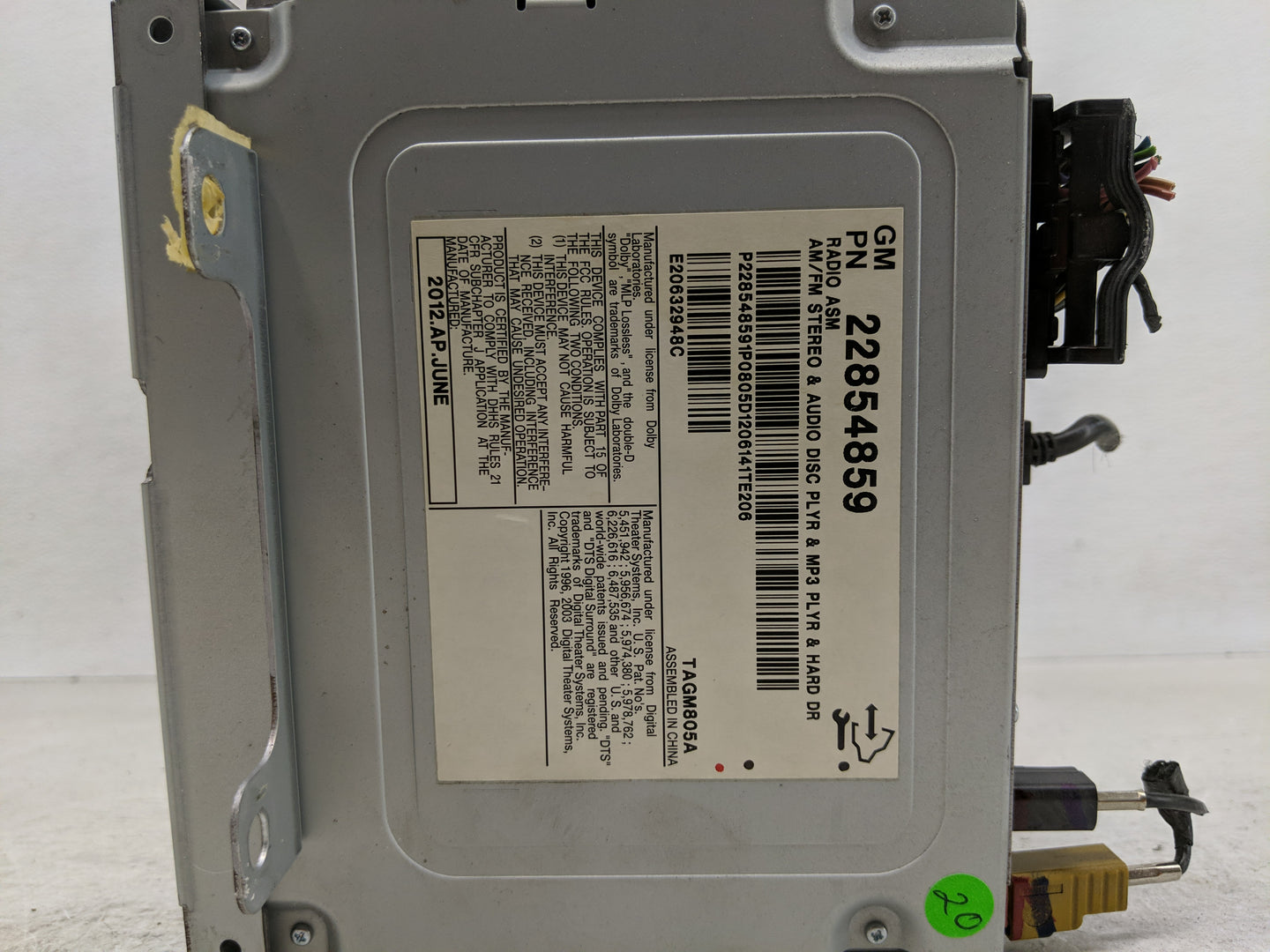 2008-2014 Cadillac Cts Radio AM FM Cd Player Receiver Replacement P/N:22854859 Fits Fits 2008 2009 2010 2011 2012 2013 2014 