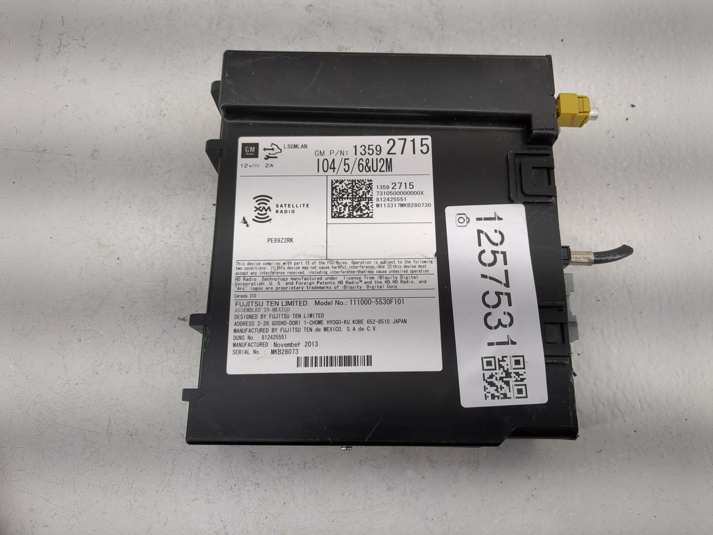 2013-2015 Cadillac Srx Radio AM FM Cd Player Receiver Replacement P/N:812425551 23119513 Fits Fits 2013 2014 2015 OEM Used A