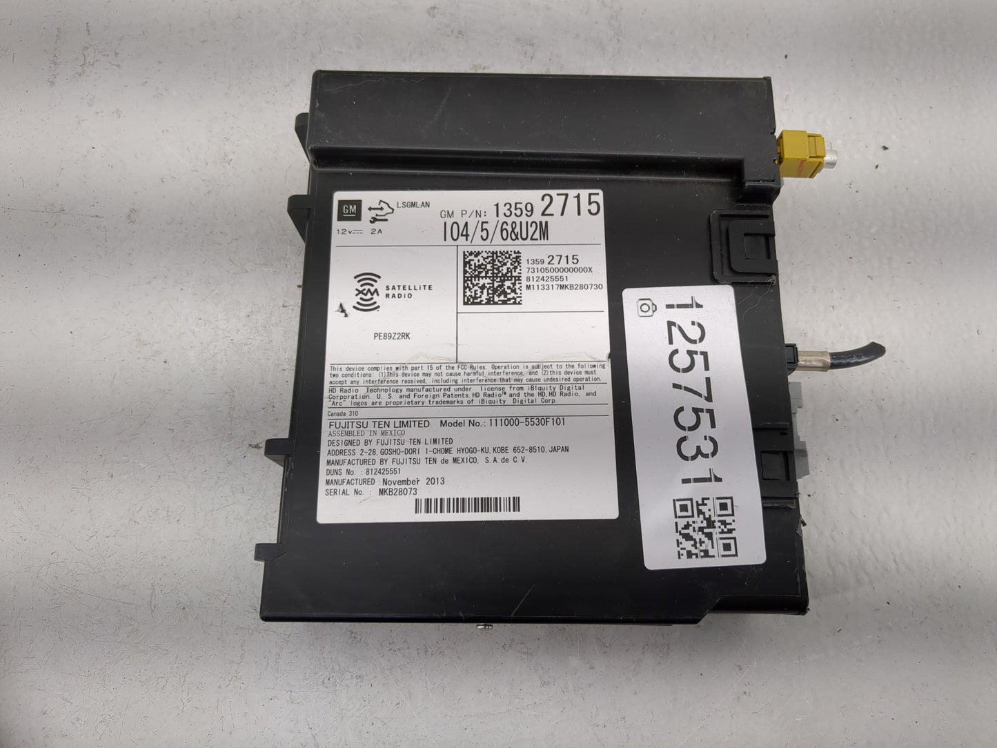 2013-2015 Cadillac Srx Radio AM FM Cd Player Receiver Replacement P/N:812425551 23119513 Fits Fits 2013 2014 2015 OEM Used A