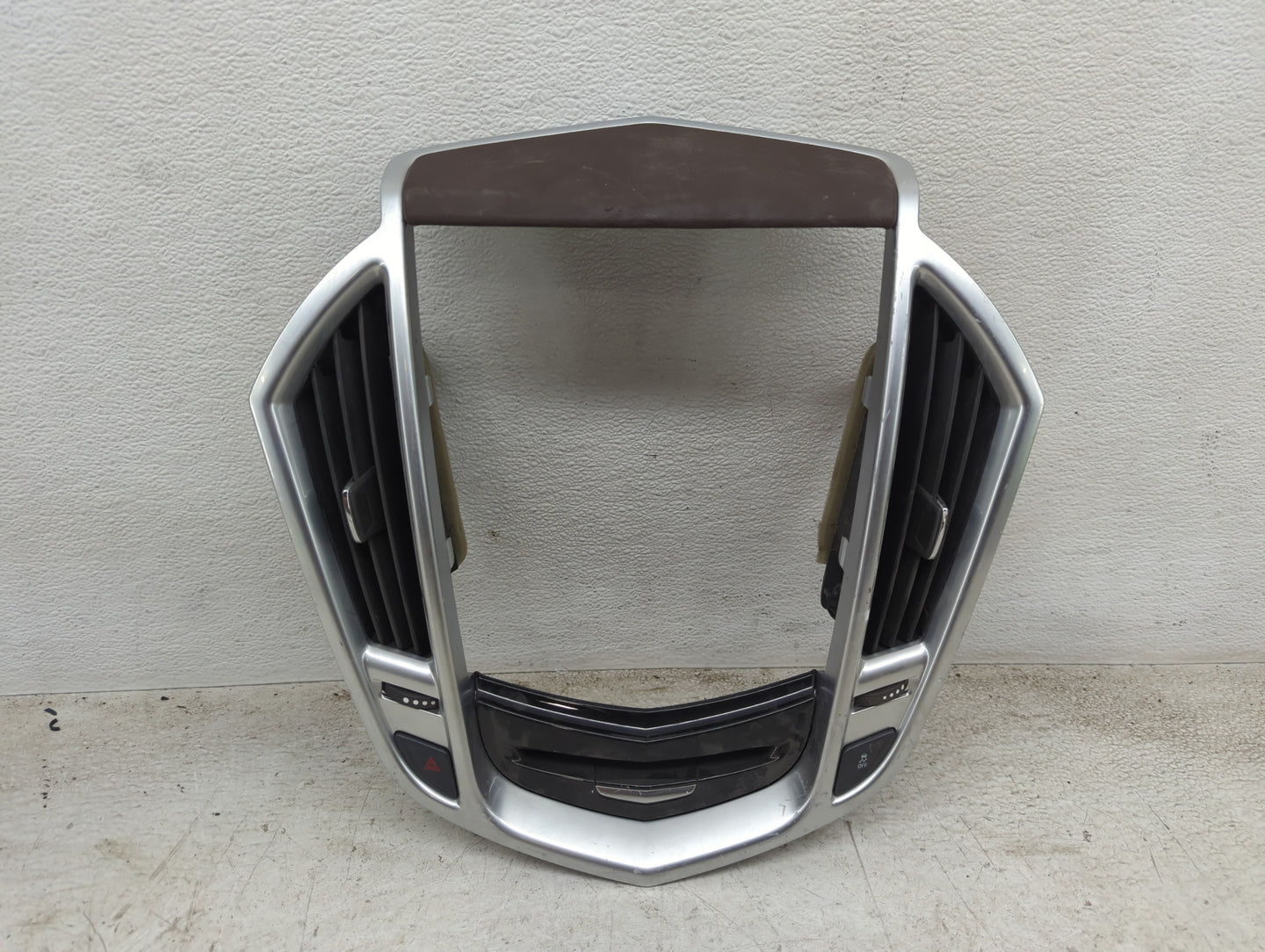2013 Cadillac Srx Radio Climate Panel Bezel Silver - Oemusedautoparts1.com