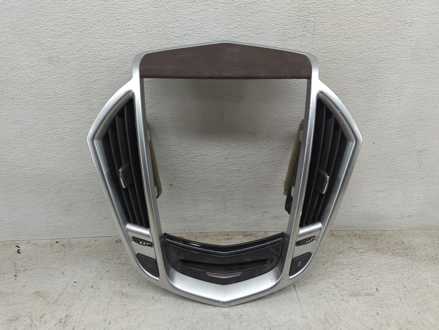 2013 Cadillac Srx Radio Climate Panel Bezel Silver - Oemusedautoparts1.com
