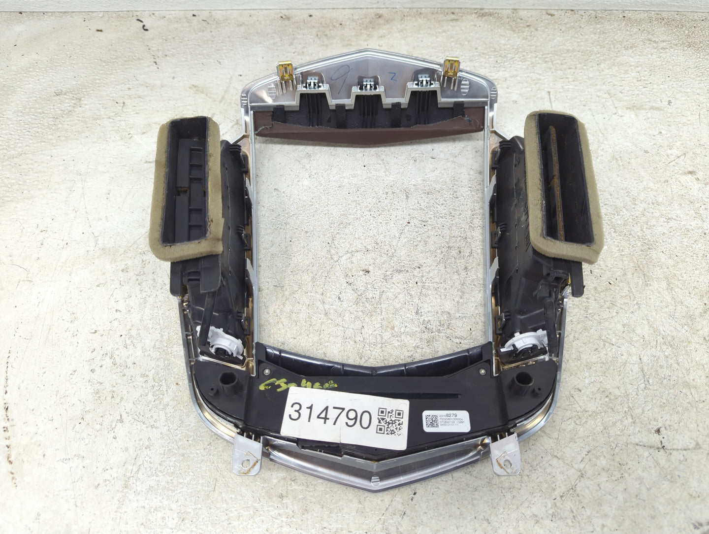 2013 Cadillac Srx Radio Climate Panel Bezel Silver - Oemusedautoparts1.com