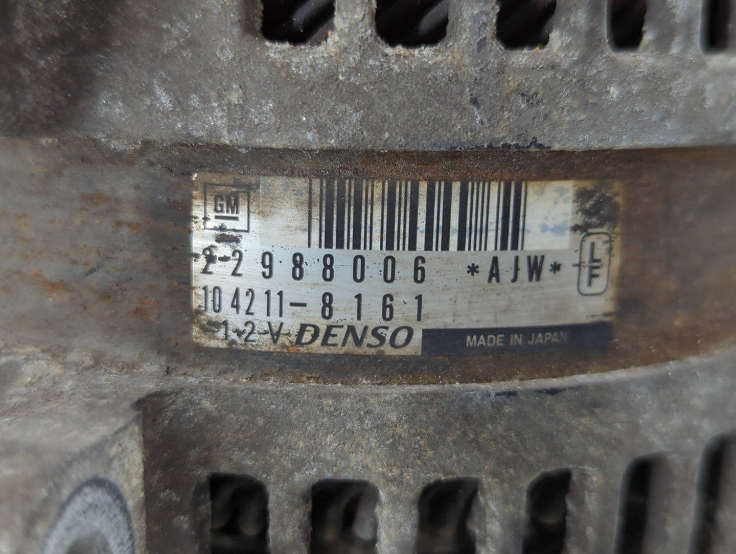 2013-2016 Cadillac Srx Alternator Replacement Generator Charging Assembly Engine OEM P/N:104211-8161 22988006 Fits OEM Used 