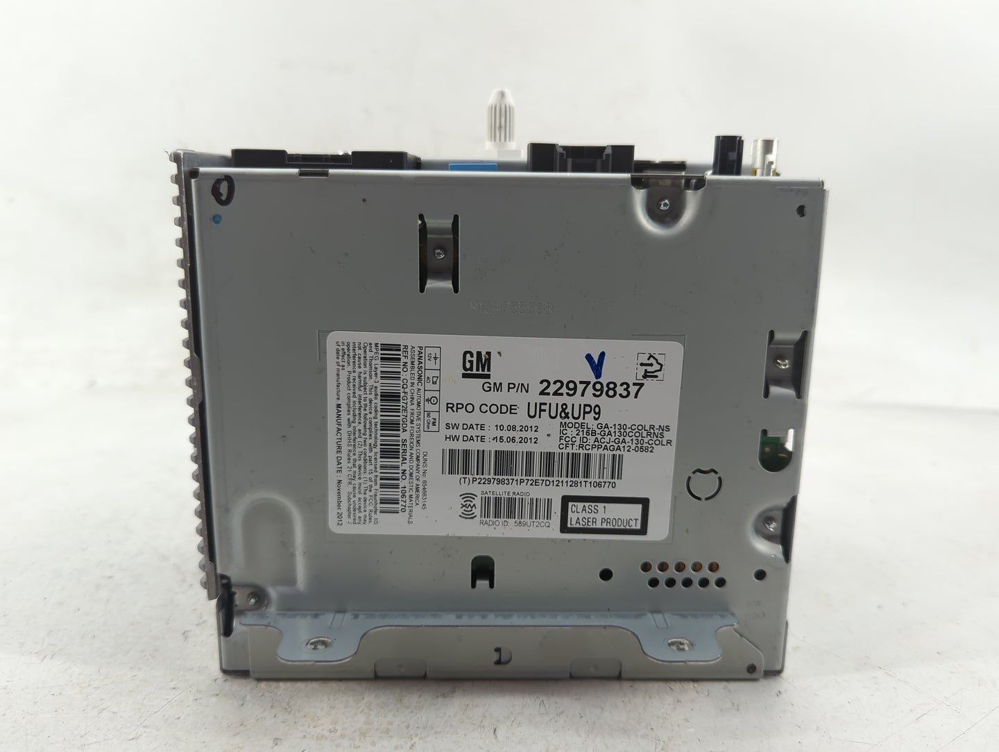 2013 Chevrolet Cruze Radio AM FM Cd Player Receiver Replacement P/N:22979837 Fits OEM Used Auto Parts - Oemusedautoparts1.co