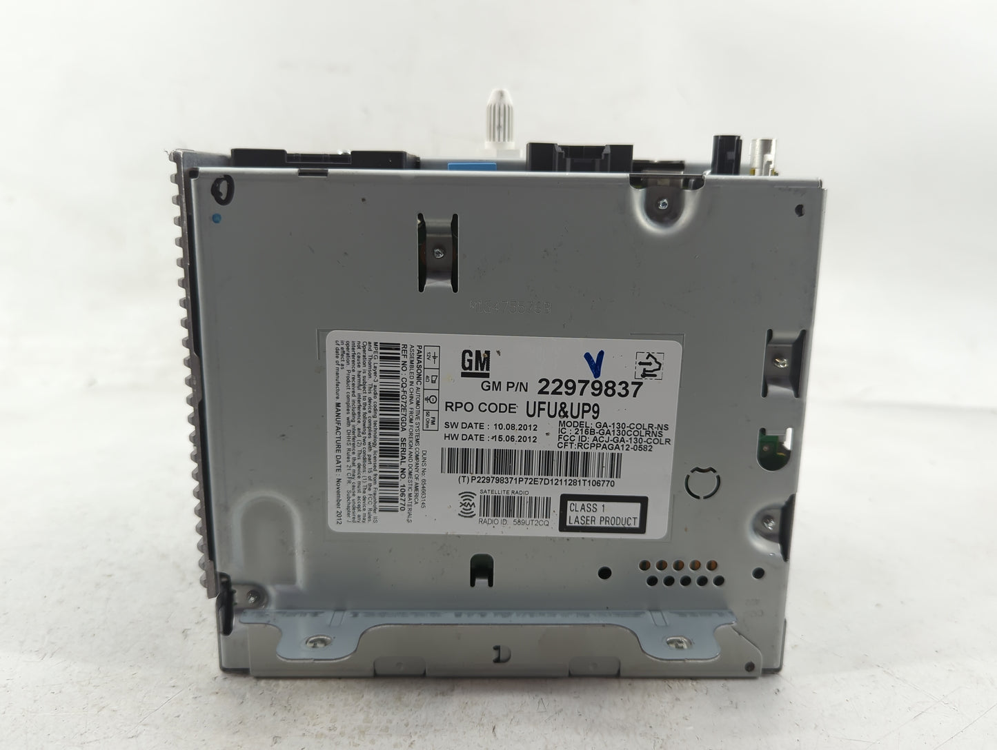 2013 Chevrolet Cruze Radio AM FM Cd Player Receiver Replacement P/N:22979837 Fits OEM Used Auto Parts - Oemusedautoparts1.co