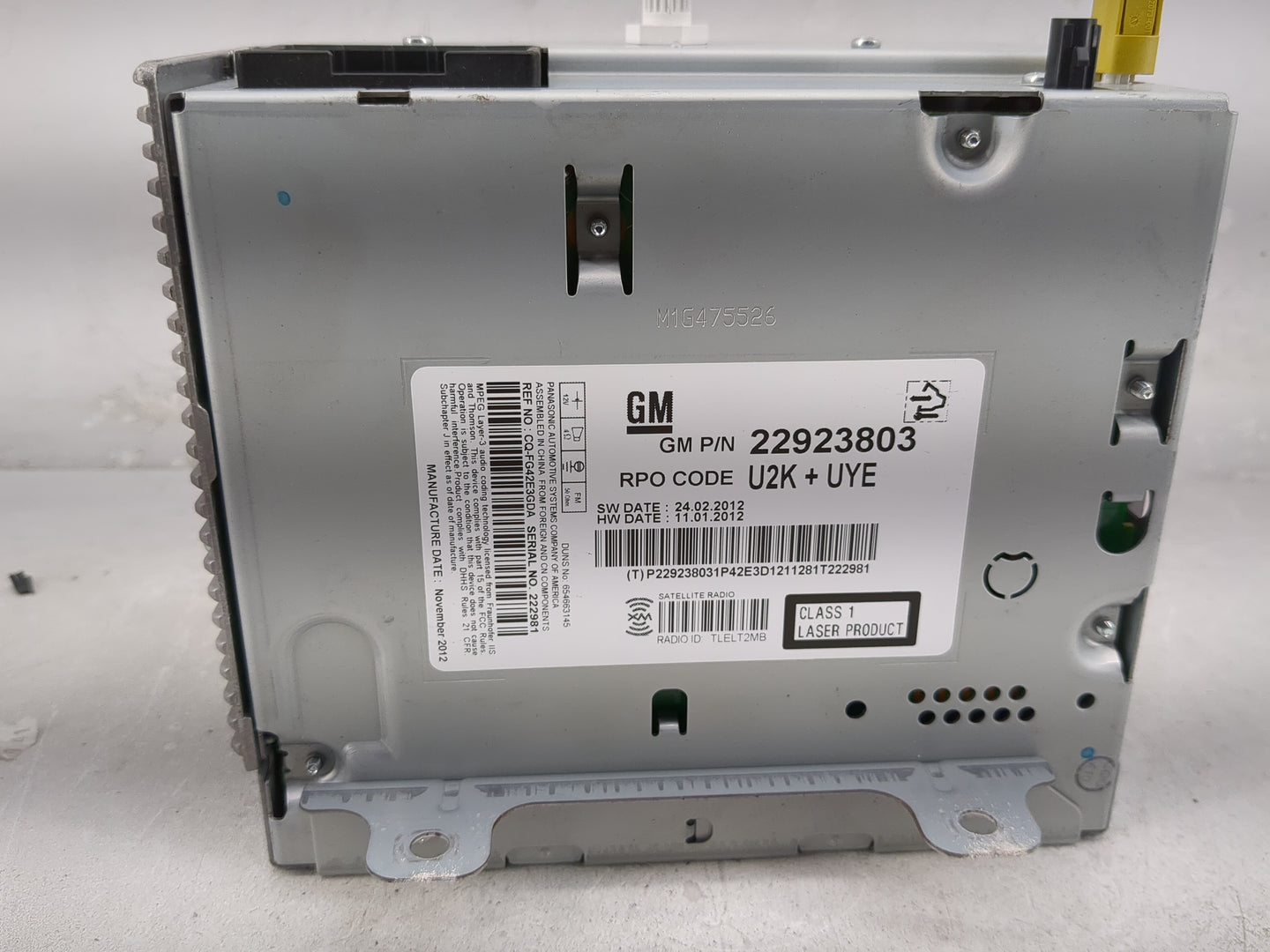 2011-2016 Chevrolet Cruze Radio AM FM Cd Player Receiver Replacement P/N:22923803 Fits Fits 2011 2012 2013 2014 2015 2016 OE