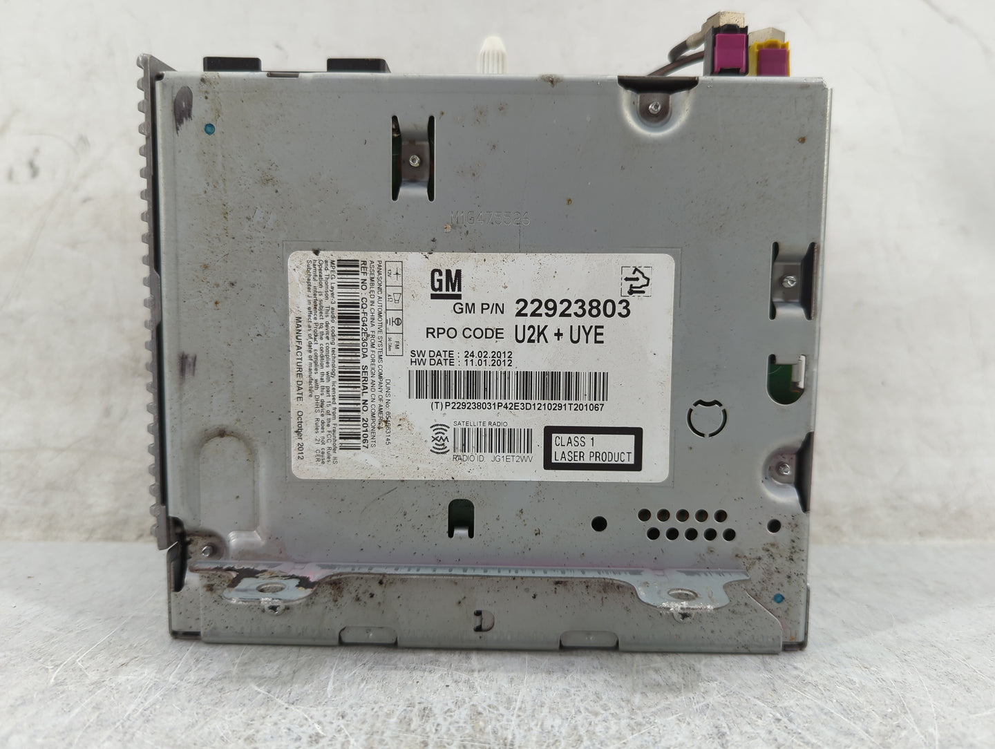 2013 Chevrolet Cruze Radio AM FM Cd Player Receiver Replacement P/N:22923803 CQ-FG42E3GDA Fits OEM Used Auto Parts - Oemused