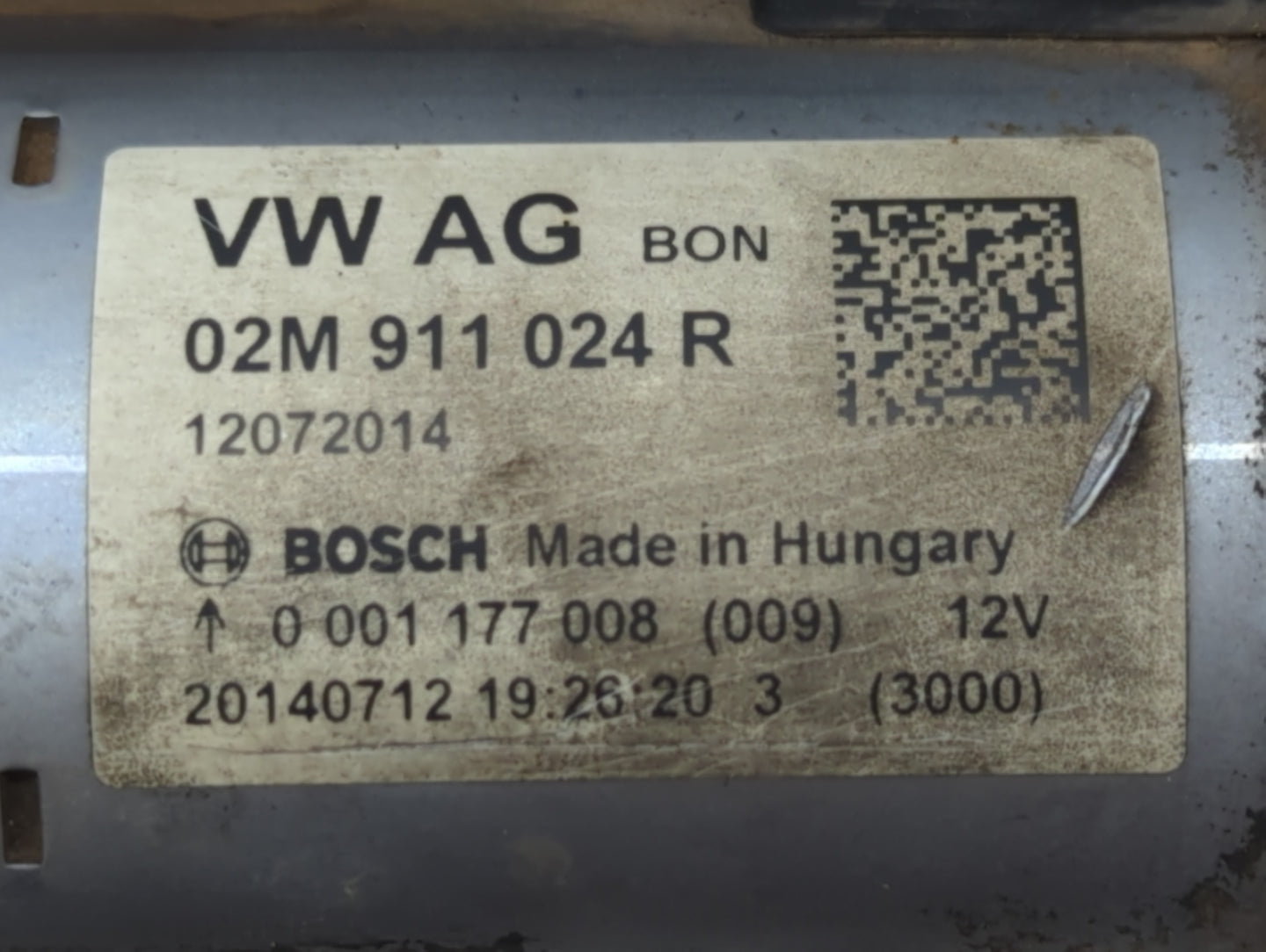 2011-2016 Chevrolet Cruze Car Starter Motor Solenoid OEM P/N:02M 911 024 R Fits OEM Used Auto Parts - Oemusedautoparts1.com