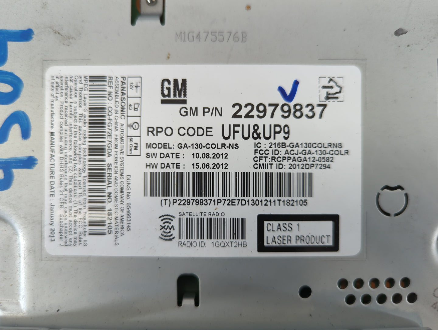 2013-2013 Chevrolet Cruze Am Fm Cd Player Radio Receiver - Oemusedautoparts1.com