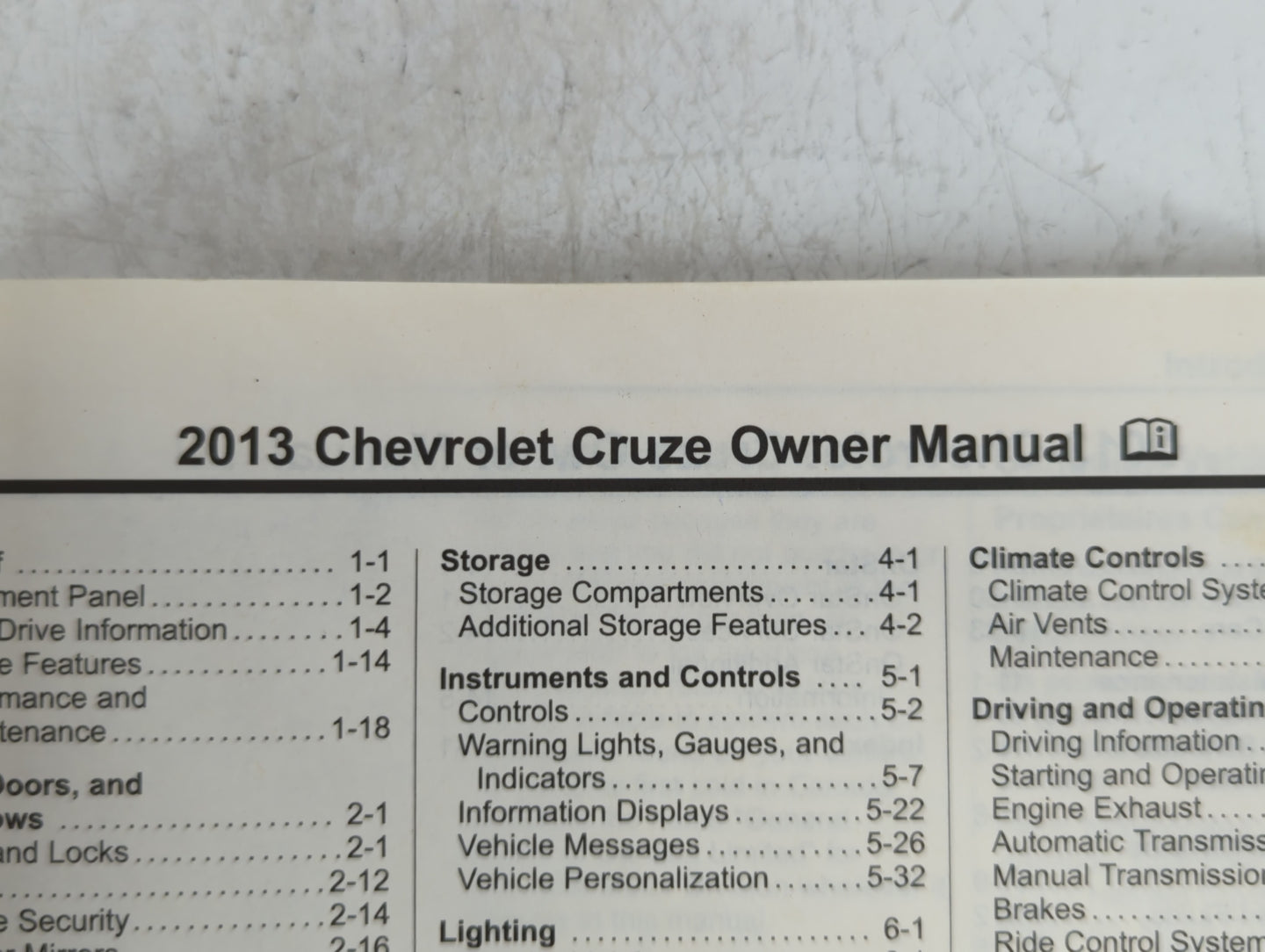 2013 Chevrolet Cruze Owners Manual Book Guide P/N:22771025 OEM Used Auto Parts - Oemusedautoparts1.com