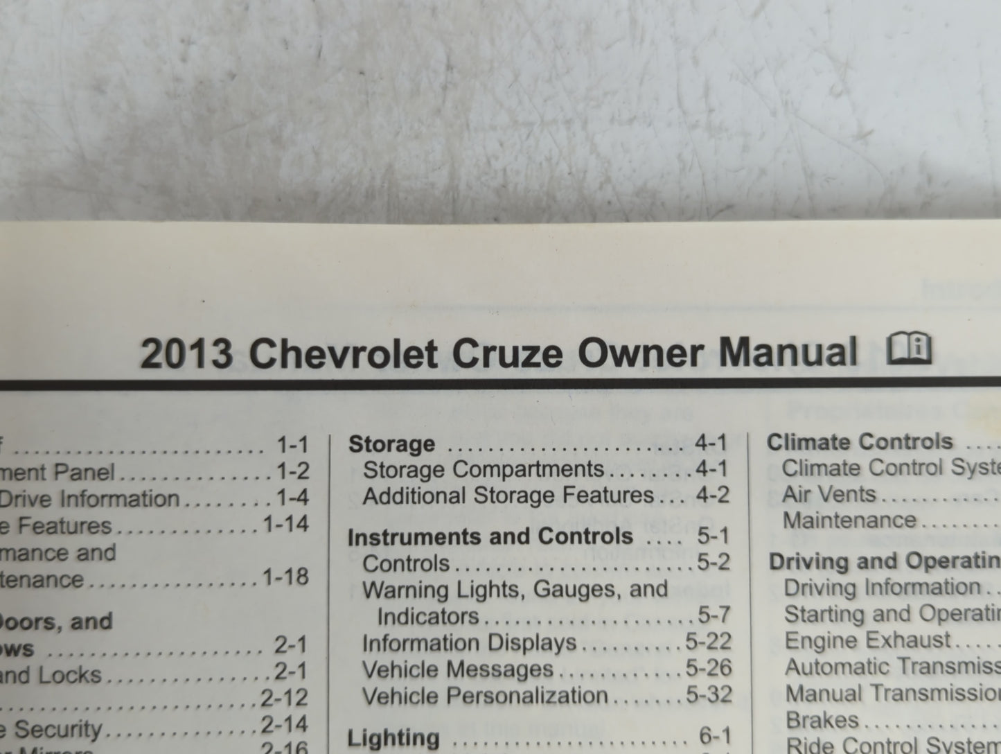 2013 Chevrolet Cruze Owners Manual Book Guide P/N:22771025 OEM Used Auto Parts - Oemusedautoparts1.com