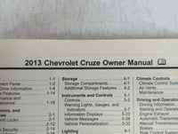 2013 Chevrolet Cruze Owners Manual Book Guide P/N:22771025 OEM Used Auto Parts - Oemusedautoparts1.com