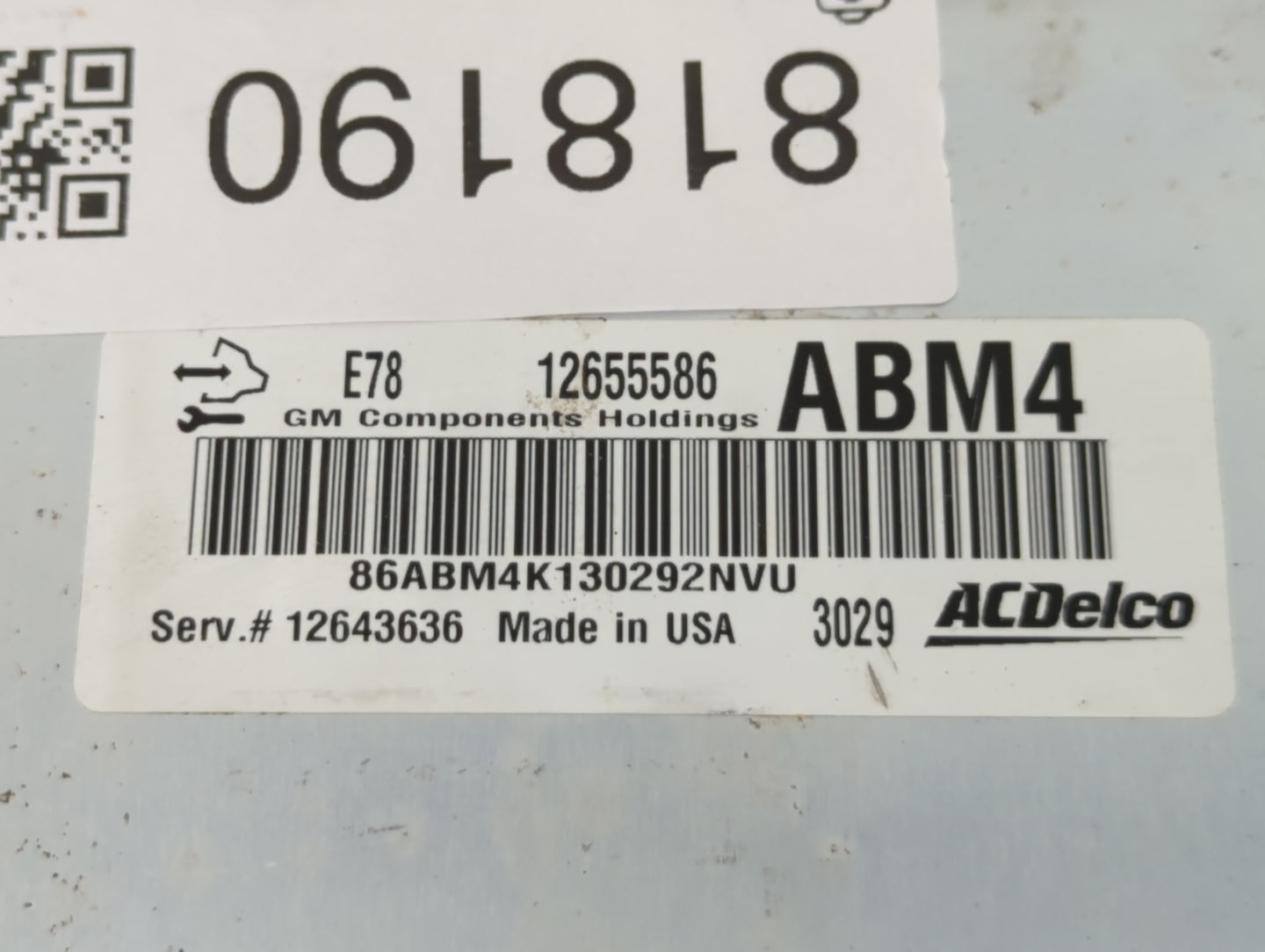 2012-2016 Chevrolet Cruze PCM Engine Control Computer ECU ECM PCU OEM P/N:E78 12655586 12655586 Fits OEM Used Auto Parts - O