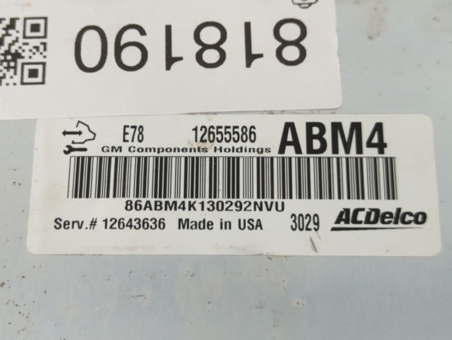 2012-2016 Chevrolet Cruze PCM Engine Control Computer ECU ECM PCU OEM P/N:E78 12655586 12655586 Fits OEM Used Auto Parts - O