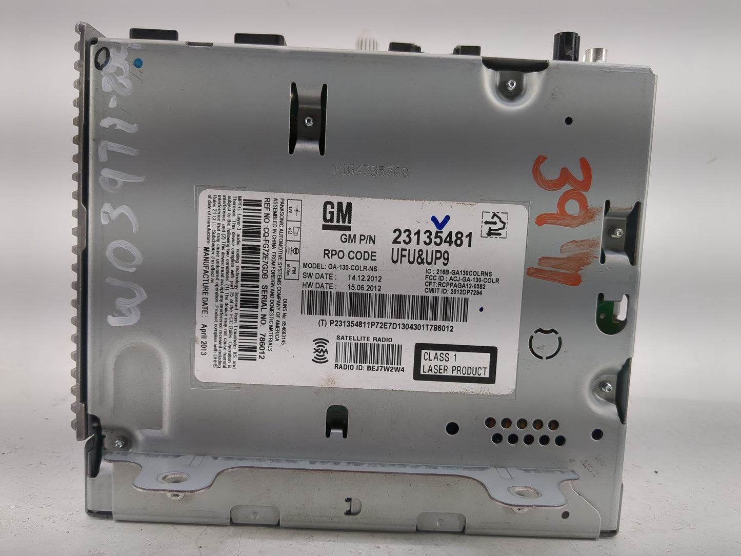 2013 Chevrolet Equinox Radio AM FM Cd Player Receiver Replacement P/N:23135481 Fits OEM Used Auto Parts - Oemusedautoparts1.