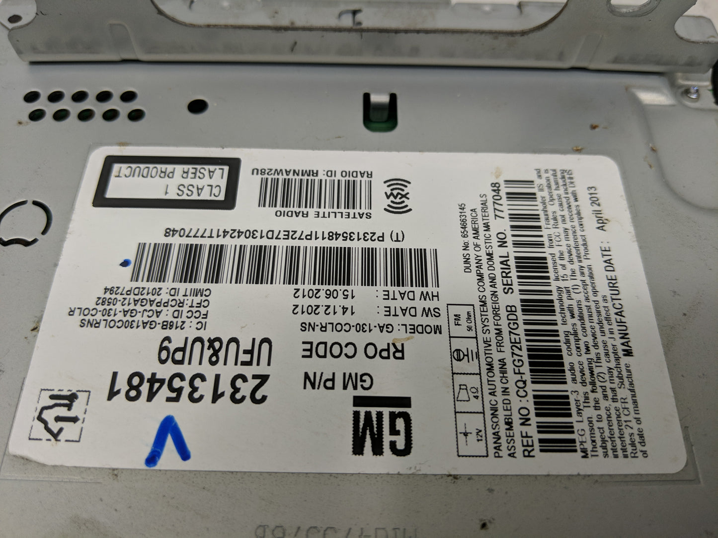 2013 Chevrolet Equinox Radio AM FM Cd Player Receiver Replacement P/N:23135481 Fits OEM Used Auto Parts - Oemusedautoparts1.