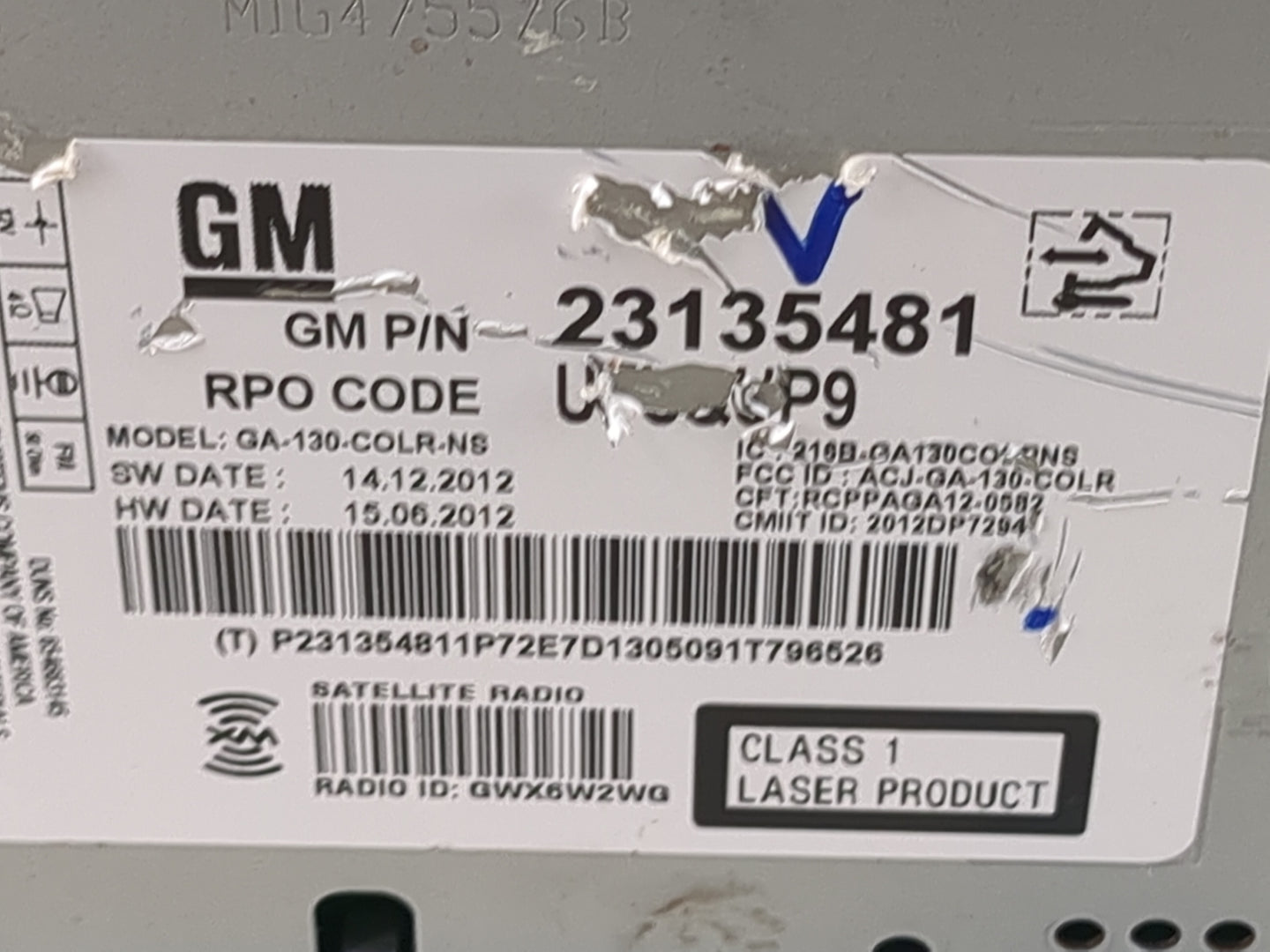 2013 Chevrolet Equinox Radio AM FM Cd Player Receiver Replacement P/N:23135481 GA-130-COLR-NS, ACJ-GA-130-COLR, MTG475613 Fi