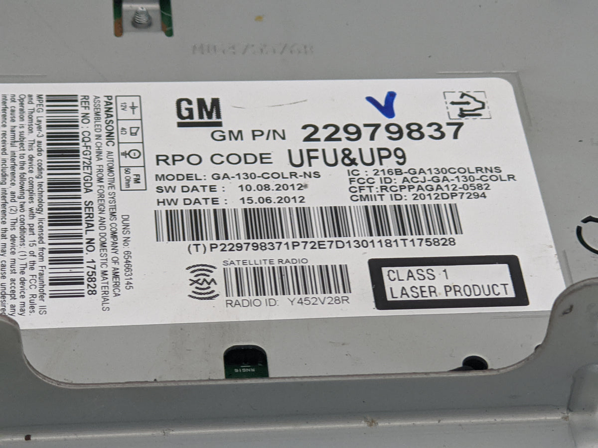 2013 Chevrolet Equinox Radio AM FM Cd Player Receiver Replacement P/N:22979837 GA-130-COLR-NS, ACJ-GA-130-COLR, CQ-FG72E7GDA