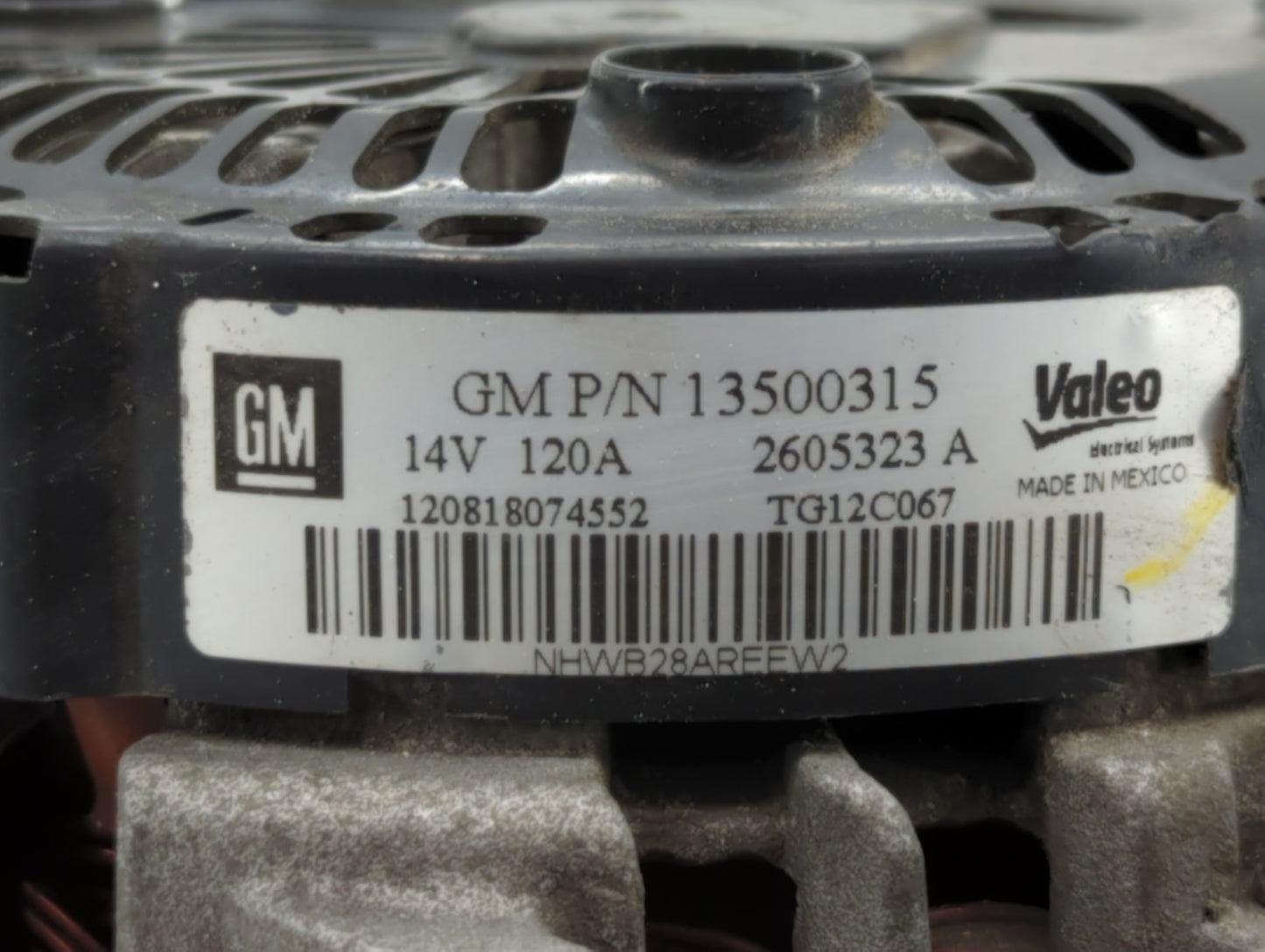 2010-2017 Chevrolet Equinox Alternator Replacement Generator Charging Assembly Engine OEM P/N:13500315 Fits OEM Used Auto Pa