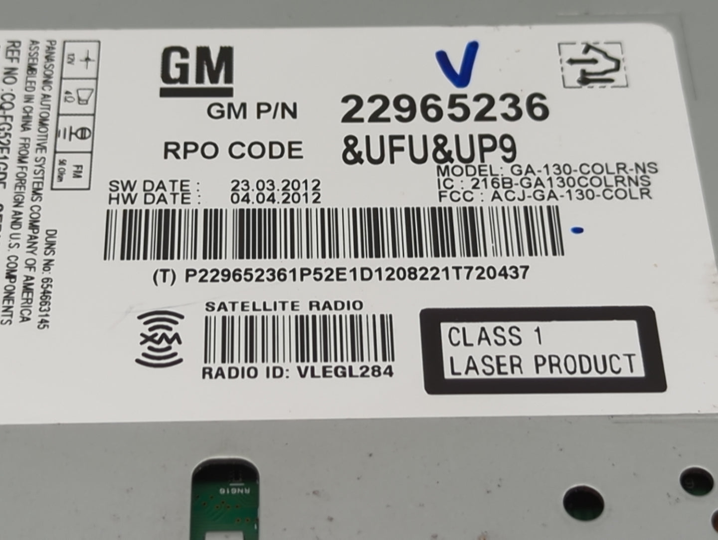2013 Chevrolet Malibu Radio AM FM Cd Player Receiver Replacement P/N:22965236 Fits OEM Used Auto Parts - Oemusedautoparts1.c