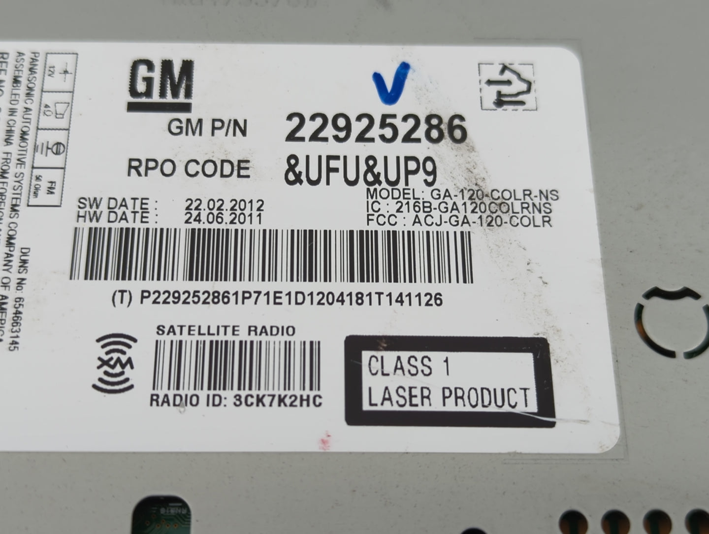 2013 Chevrolet Malibu Radio AM FM Cd Player Receiver Replacement P/N:22925286 Fits OEM Used Auto Parts - Oemusedautoparts1.c