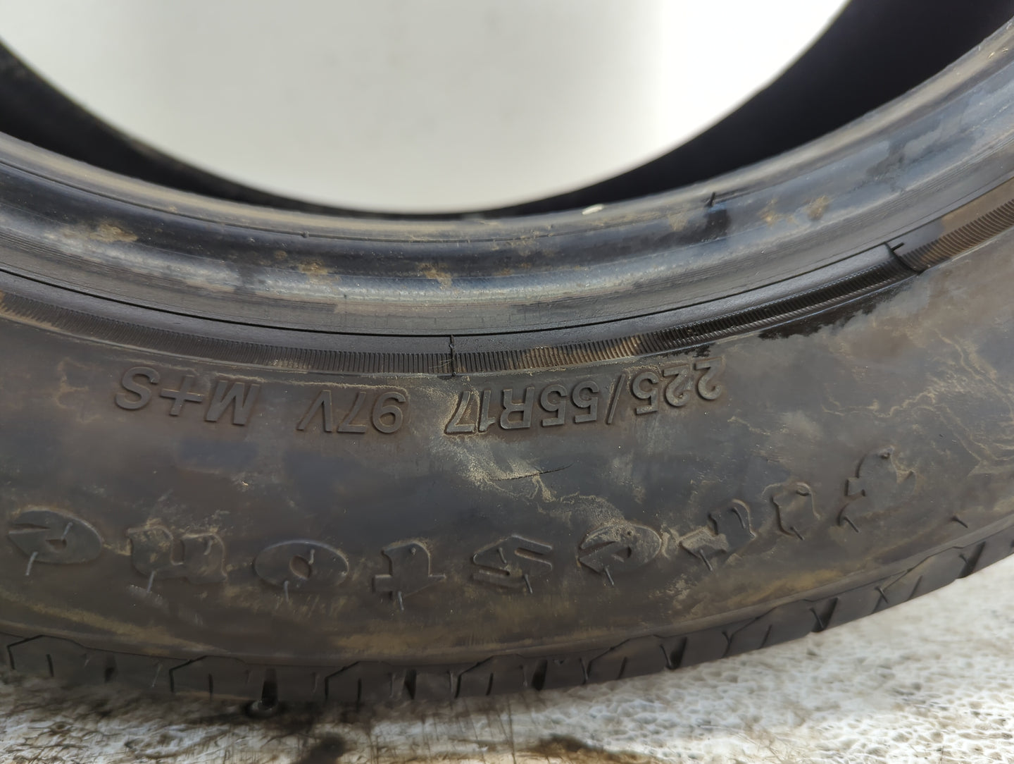Used Tire 225/55R17 FIRESTONE FIREHAWK AS 97V - Tread Depth 12/32 - Oemusedautoparts1.com