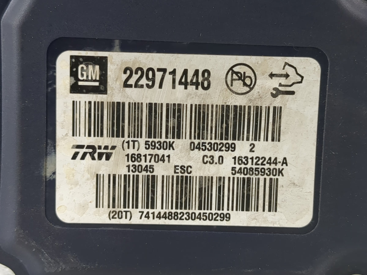 2013-2016 Chevrolet Malibu Anti-Lock Brake ABS Pump Module Actuator OEM P/N:22971448 Fits Fits 2012 2013 2014 2015 2016 OEM 