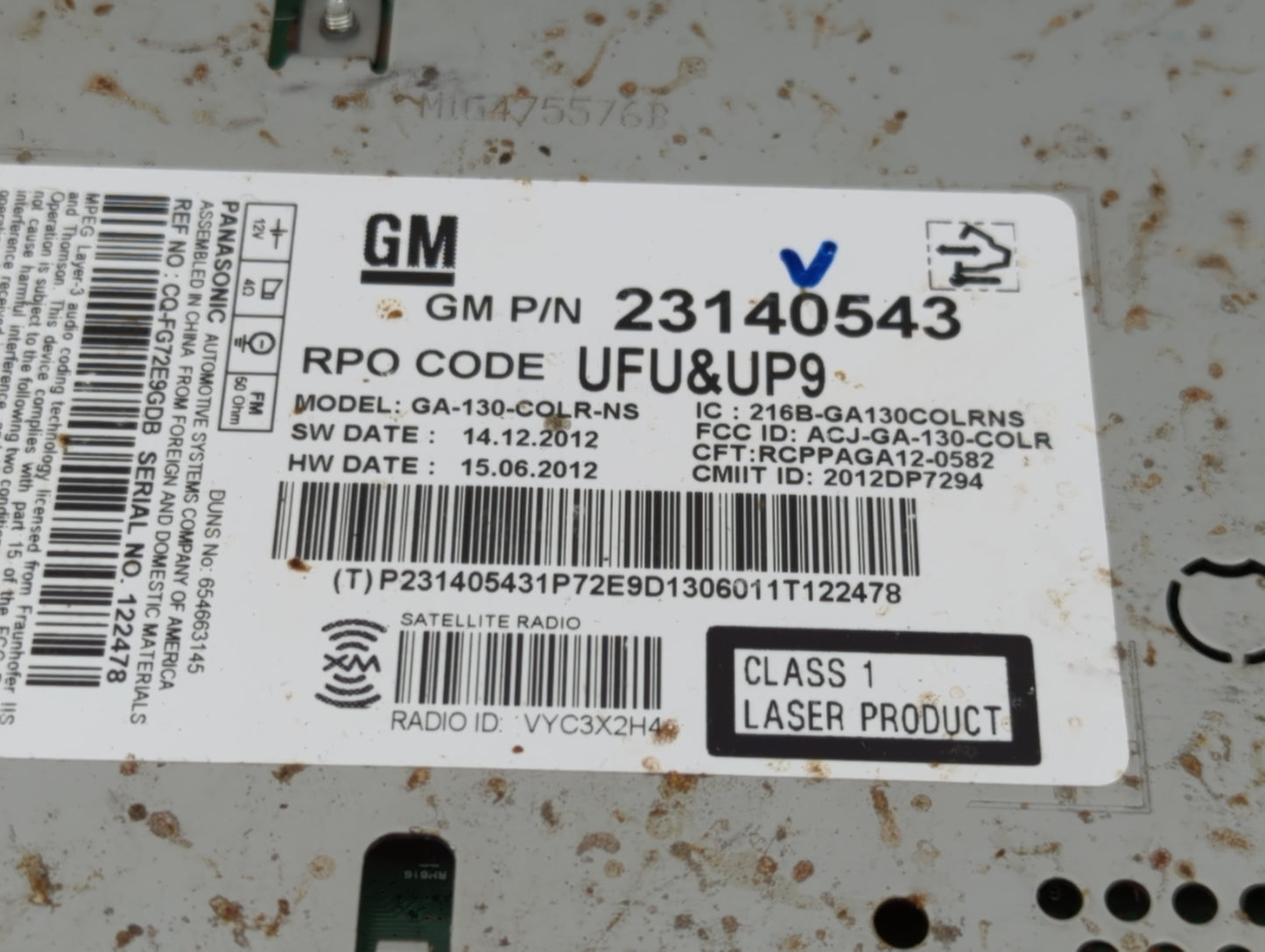 2013 Chevrolet Malibu Radio AM FM Cd Player Receiver Replacement P/N:23140543 Fits OEM Used Auto Parts - Oemusedautoparts1.c