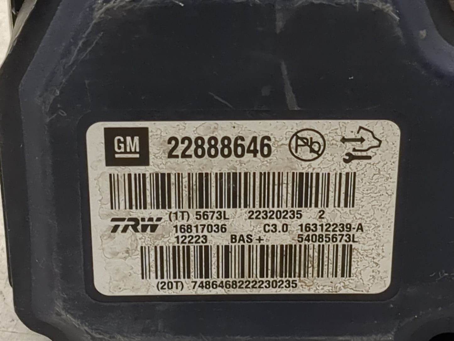 2013-2016 Chevrolet Malibu ABS Pump Control Module Replacement P/N:22971448 22863598, 22838815 Fits Fits 2012 2013 2014 2015