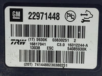 2013-2016 Chevrolet Malibu ABS Pump Control Module Replacement P/N:22971448 Fits Fits 2012 2013 2014 2015 2016 OEM Used Auto