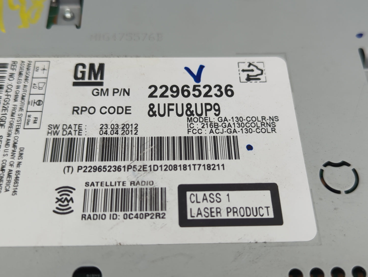 2013 Chevrolet Malibu Radio AM FM Cd Player Receiver Replacement P/N:22869142 Fits OEM Used Auto Parts - Oemusedautoparts1.c