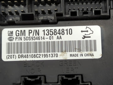 2013-2016 Chevrolet Malibu Memory Control Module 13584810|5ds934614-01