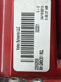 2013-2016 Chevrolet Malibu Tail Light Assembly Passenger Right OEM P/N:22992606 GMX351 Fits Fits 2013 2014 2015 2016 OEM Use