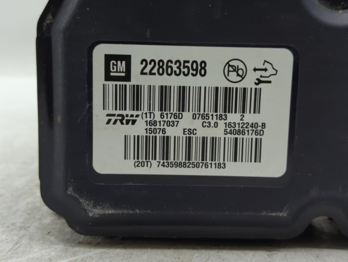 2013-2016 Chevrolet Malibu Anti-Lock Brake ABS Pump Module Actuator OEM P/N:22973923 22827930 Fits Fits 2012 2013 2014 2015 