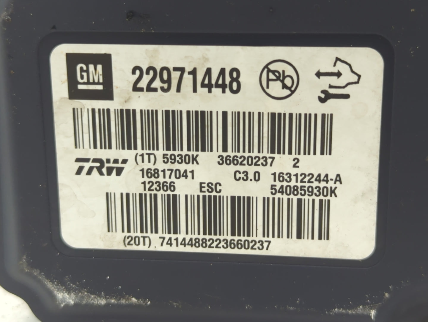 2013-2016 Chevrolet Malibu ABS Pump Control Module Replacement P/N:22971448 22863598, 25867265 Fits Fits 2012 2013 2014 2015