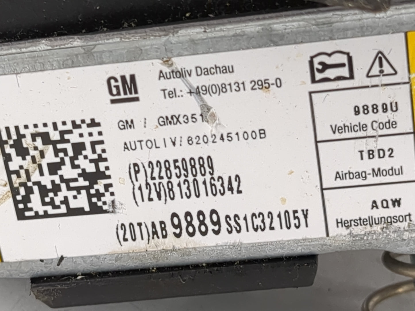 2013-2016 Chevrolet Malibu Air Bag Driver Left Steering Wheel Mounted 5028059 - Oemusedautoparts1.com
