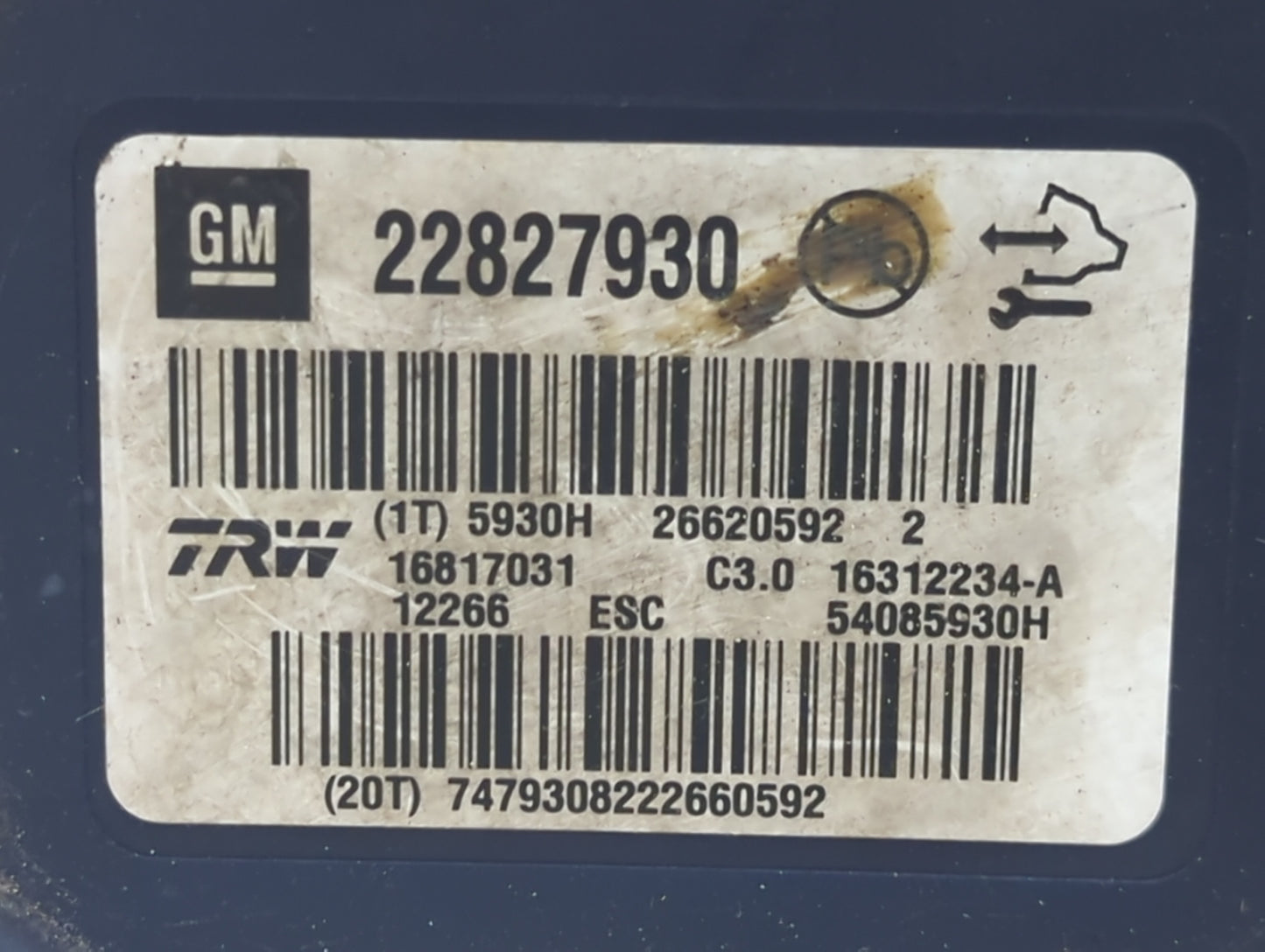 2013-2016 Chevrolet Malibu ABS Pump Control Module Replacement P/N:22863598 22838815, 22971448 Fits Fits 2012 2013 2014 2015