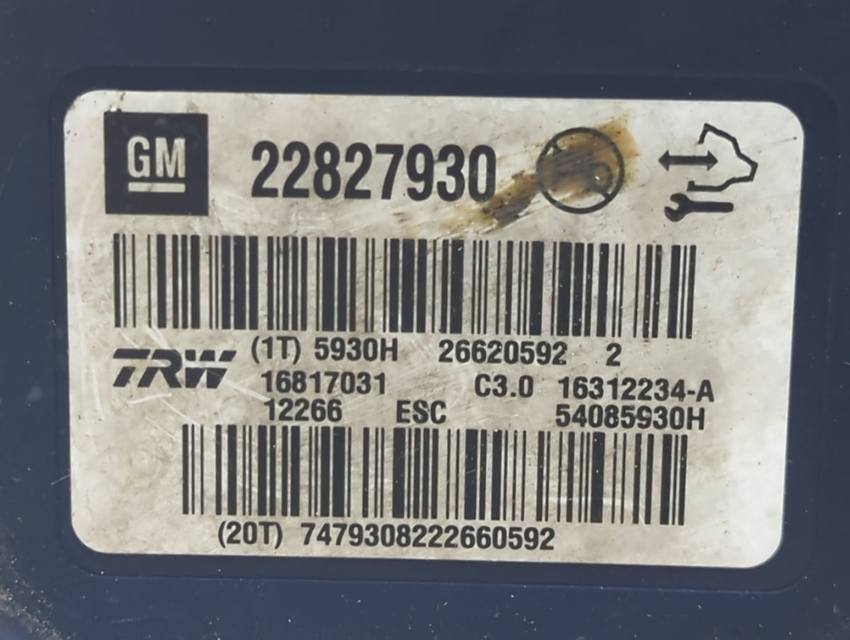 2013-2016 Chevrolet Malibu Anti-Lock Brake ABS Pump Module Actuator OEM P/N:22863598 22838815 Fits Fits 2012 2013 2014 2015 