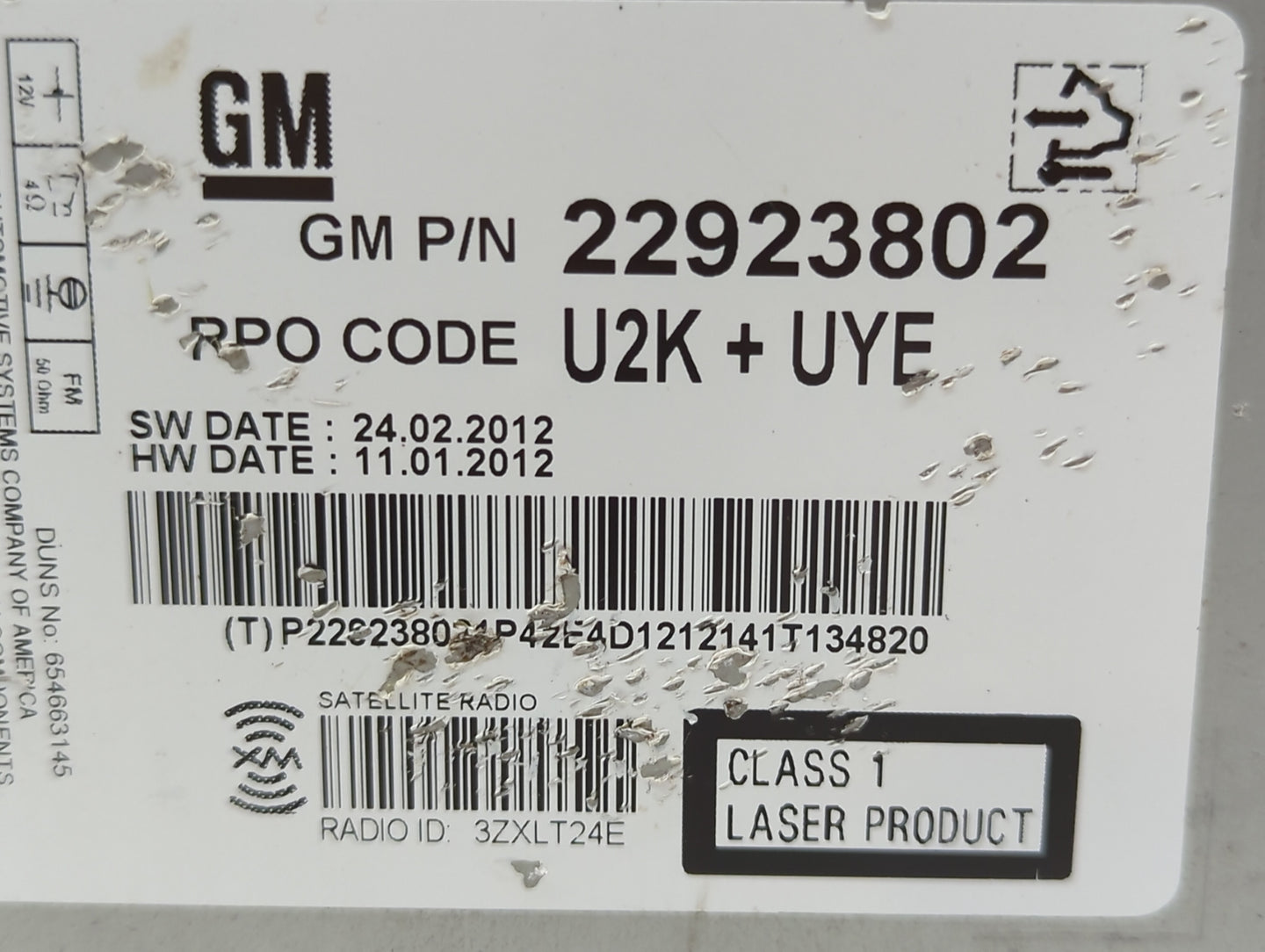 2013-2013 Chevrolet Malibu Am Fm Cd Player Radio Receiver - Oemusedautoparts1.com