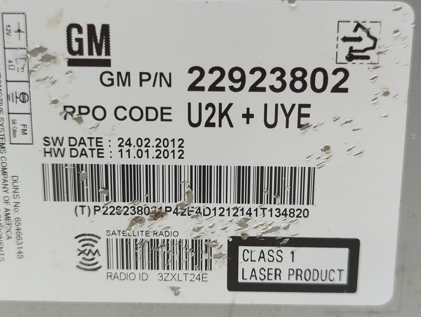 2013-2013 Chevrolet Malibu Am Fm Cd Player Radio Receiver - Oemusedautoparts1.com