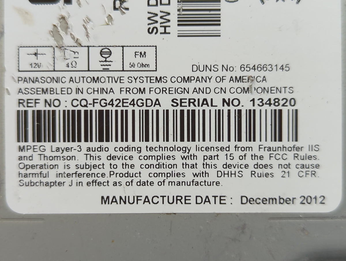 2013-2013 Chevrolet Malibu Am Fm Cd Player Radio Receiver 510854 - Oemusedautoparts1.com