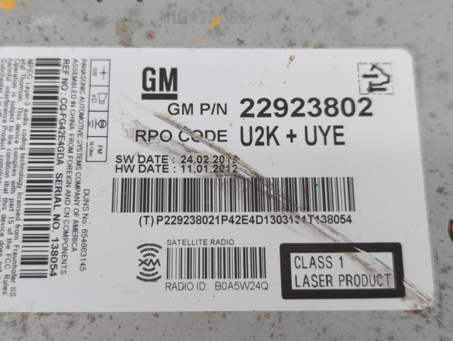 2013-2013 Chevrolet Malibu Am Fm Cd Player Radio Receiver - Oemusedautoparts1.com