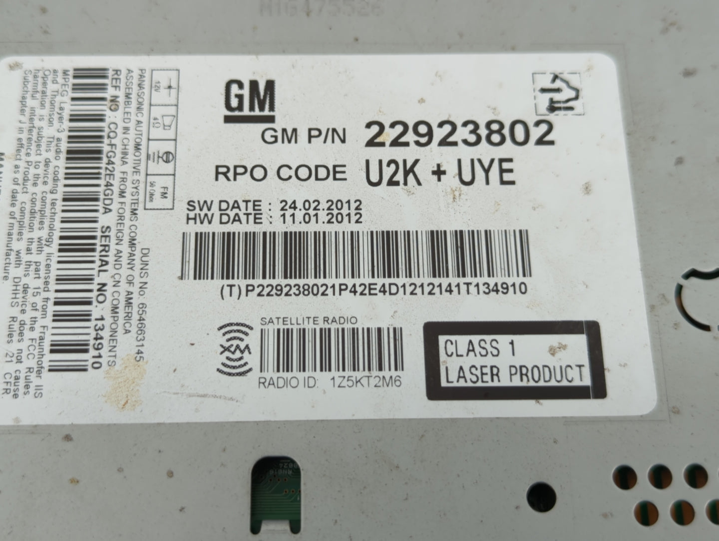2013-2013 Chevrolet Malibu Am Fm Cd Player Radio Receiver - Oemusedautoparts1.com