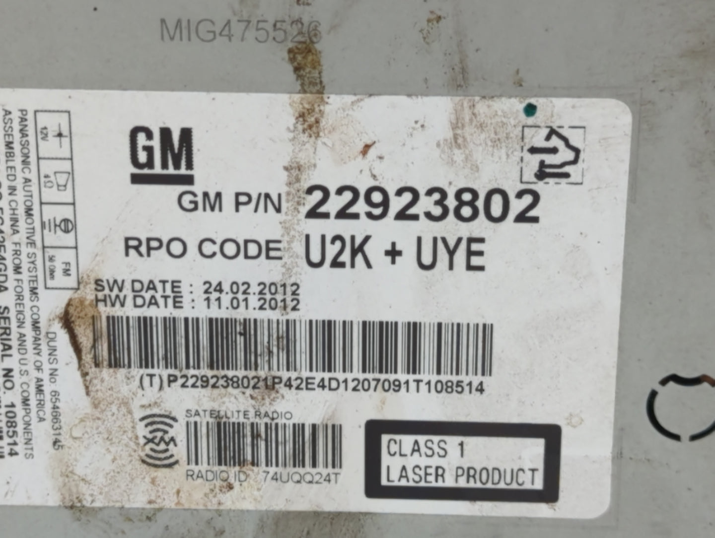 2013-2013 Chevrolet Malibu Am Fm Cd Player Radio Receiver - Oemusedautoparts1.com