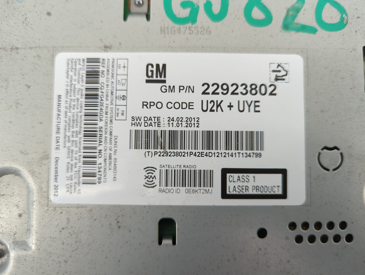 2013-2013 Chevrolet Malibu Am Fm Cd Player Radio Receiver 590146 - Oemusedautoparts1.com
