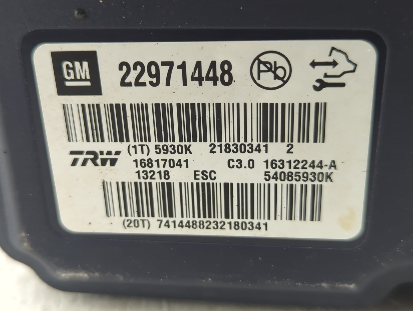 2013-2016 Chevrolet Malibu ABS Pump Control Module Replacement P/N:22971448 Fits Fits 2012 2013 2014 2015 2016 OEM Used Auto